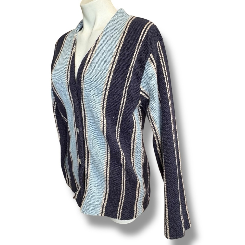 Faherty Women's Dockside Cardigan XS Small Tide Line Stripe Drug Rug Poncho - Picture 5 of 10